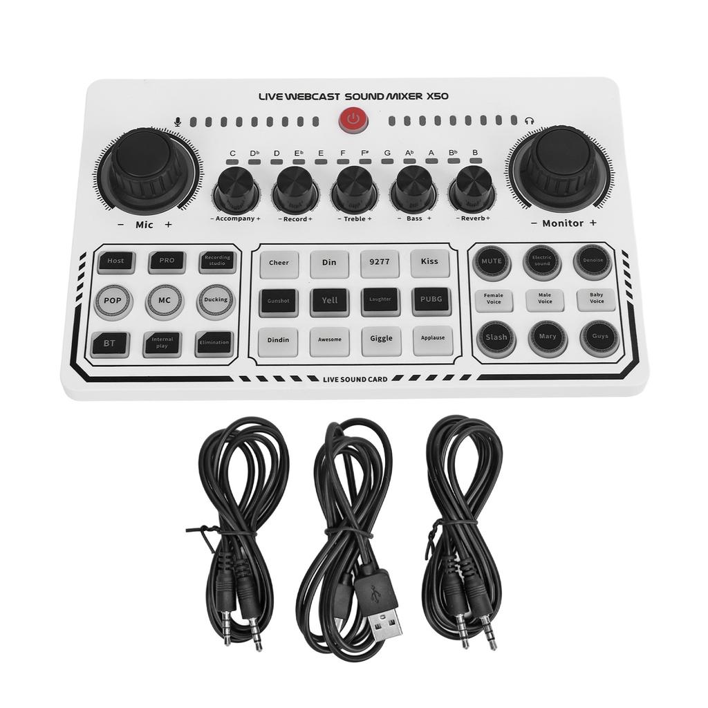 Live Sound Card Intelligent Noise Reduction USB Mini Sound Mixer Board for Music Recording Karaoke