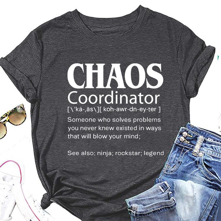 Summer New Casual Shortsleeved T Shirt Chaos Coordinator Printed Loose Crew Neck Top All Match Womens Fashion Pullover