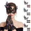 Masque de Bal Papillon Strass Dentelle + Gants Masque Sexy Élégant Demi-Visage Ensemble Masques de Mascarade Dentelle Vintage Halloween