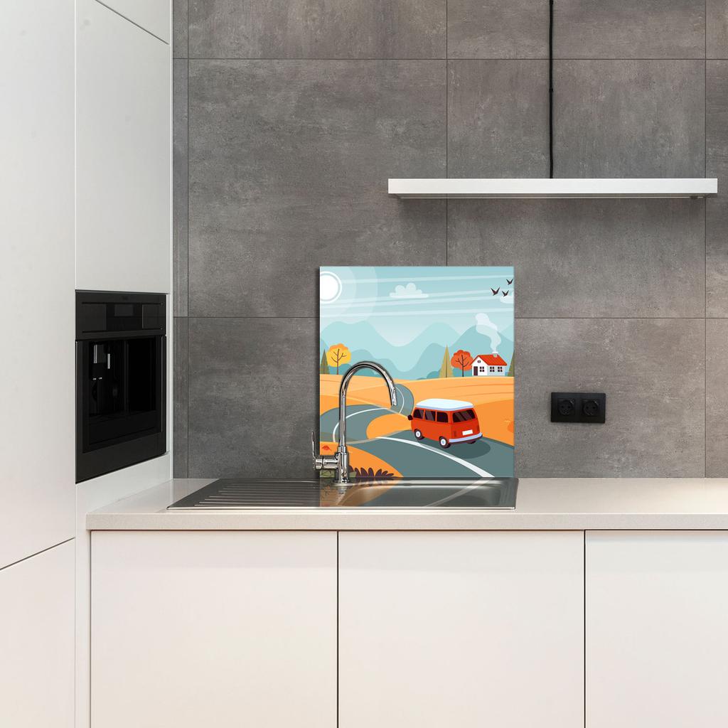 PANEL SZKLANY DO KUCHNI 60x65 Auto