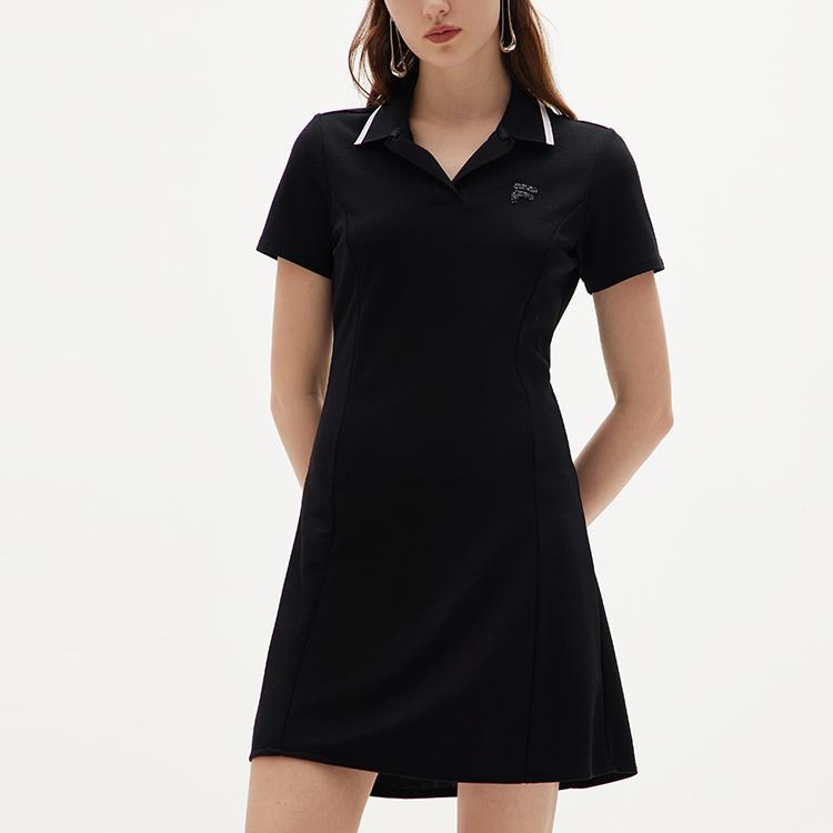 New FILA Short Sleeved Dress Women's Jet Black F11W138351FBK