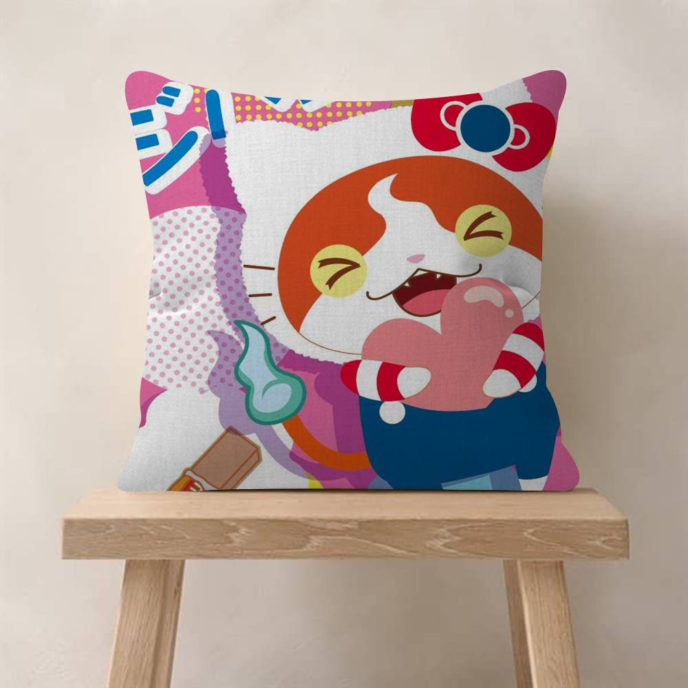 Anime Yokai Cute Watch   Maple Design Cushion Cover Happy Autumn Harvest decor Holiday Decorati Pillow Cover
