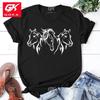 Cute Horse Head Print Cottn T Shirt for Women Summer Lovely Short Sleeve Casual Tshirts Funny Ladies Round Neck Top Unisex Tees