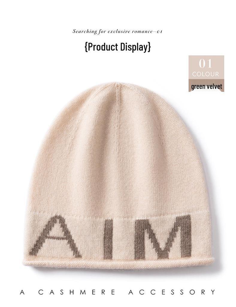 Korean Single Letter Beanie for Women - Autumn/Winter Fashion, Versatile, Large Fit, Pull-On Knitted Slouchy Hat