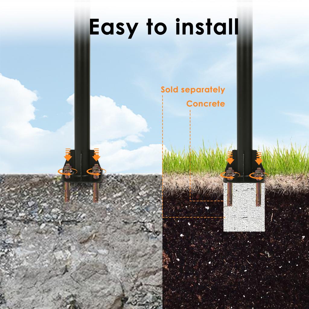 2 Pack Shade Sail Poles 10FT Outdoor Sun Shade Poles Sun Shade Sail Poles Heavy Duty Sunshade Sail Canopy Awning Patio Garden