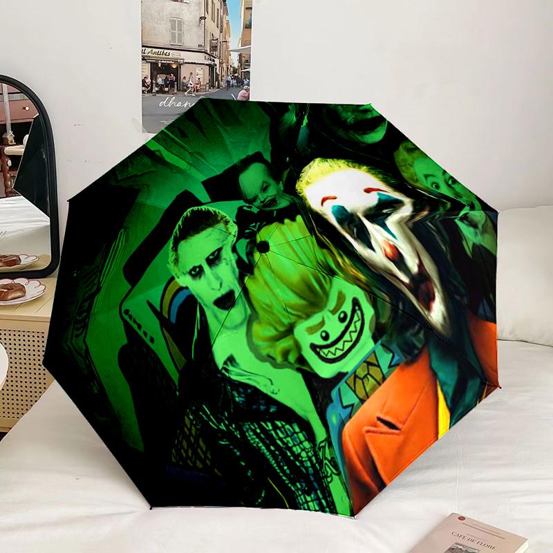 Abstract Clown Pattern Umbrella 8-Frame for Travel, Camping, Casual Lightweight Portable Umbrella, Essential for Every Family Holidays Birthday Gift