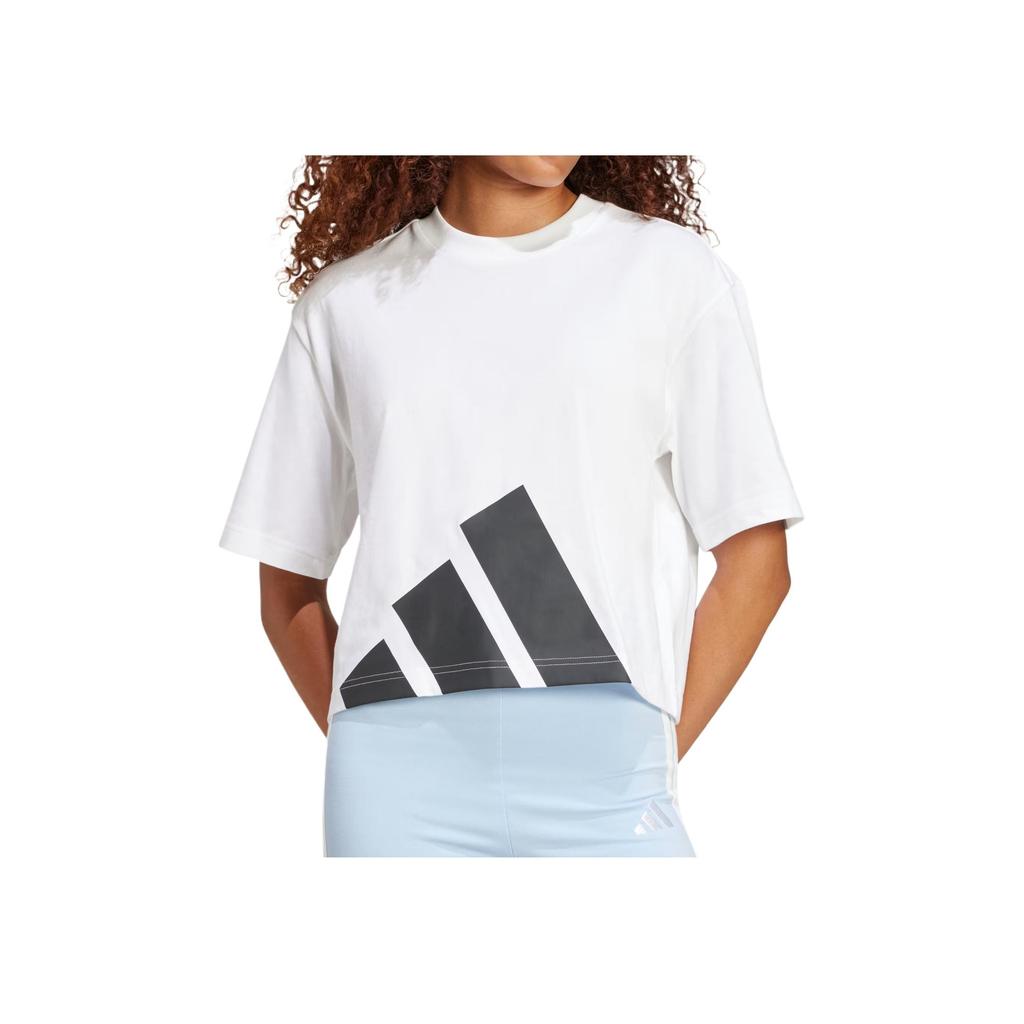 Adidas Essentials Comfortable Soft Breathable Loose Short Sleeve Drop Shoulder T-Shirt Women Tops White JG8737