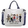 One Piece Canvas Bags Luffy Cartoon Anime Figures Print Shoulder Bag Outdoor Large Capacity Trendy Crossbody Handbag Gifts Poseable Articulated Scale