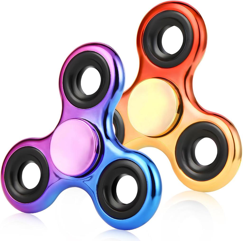 Fidget Spinner 2 csomag, Fidget Játékok Felnőtteknek Fém Fidget Spinnerek Fidget Játékok Gyerekeknek Autizmusra ADHD-ra