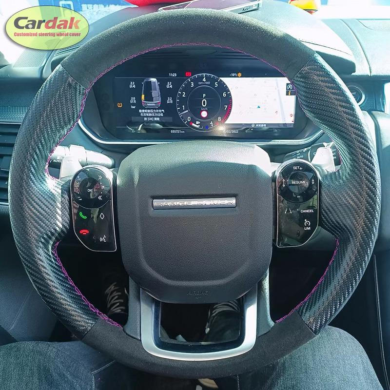 Black Leather Soft Suede Car Steering
