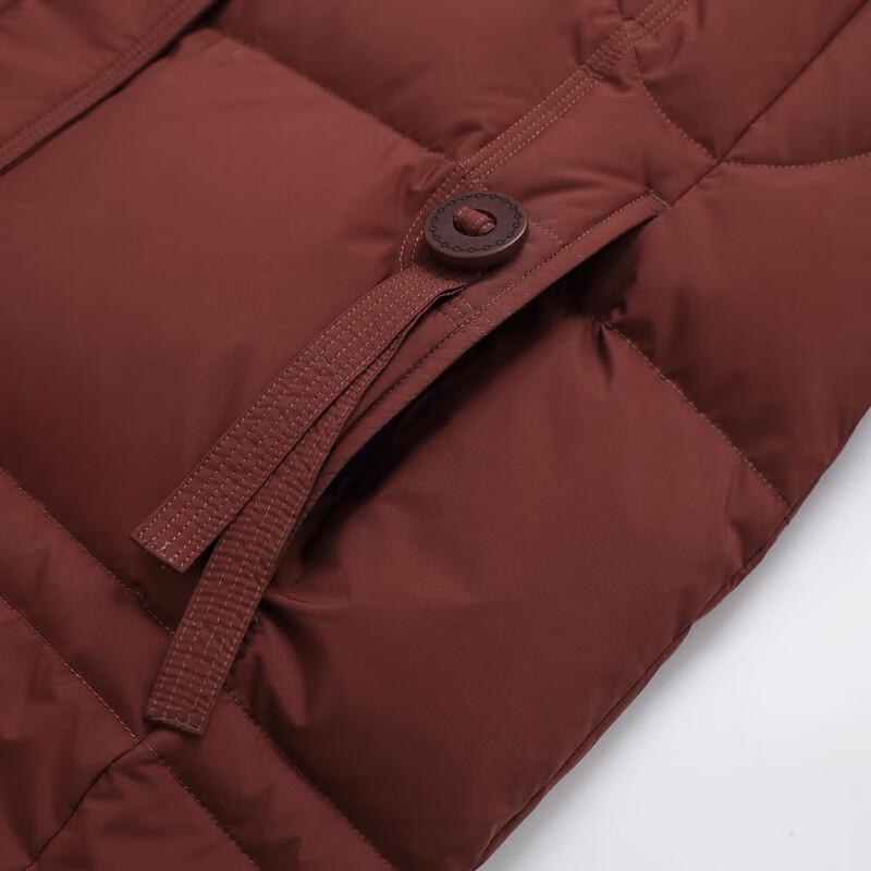 XueZhongFei Damen Mittellange Kapuzen-Winterdaunenjacke