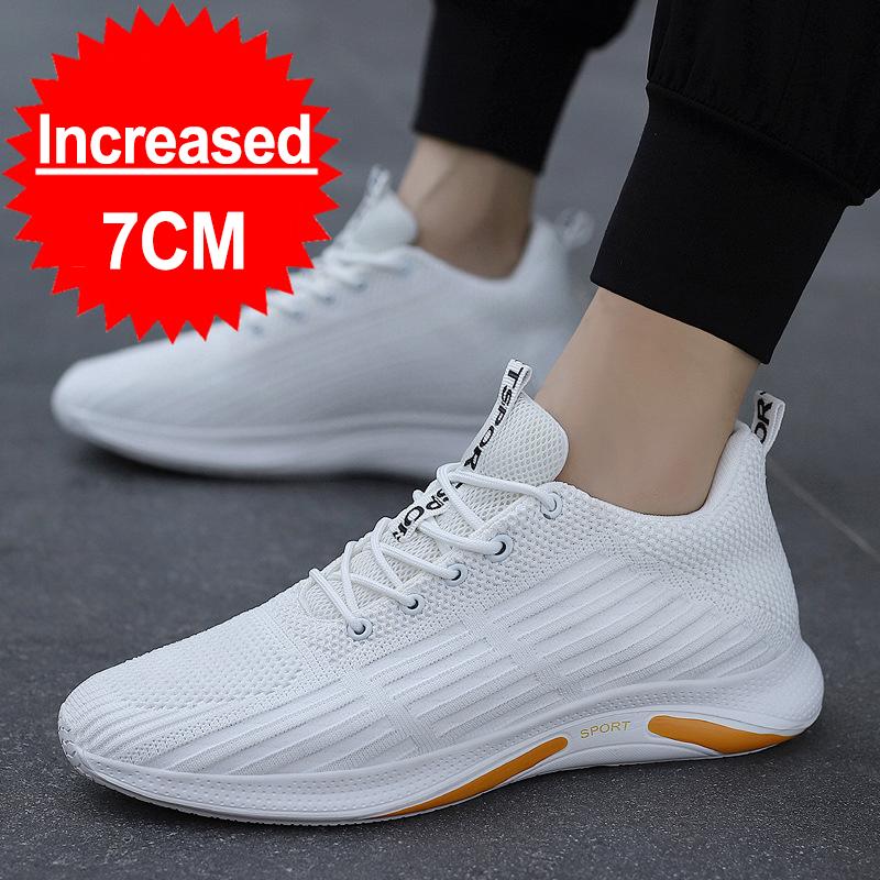 Sneakers Tall Men's Elevator Shoes For Men Leisure Height Increase Insole 7cm Casual Luxury Mesh Summer Running Shoes Skateboard