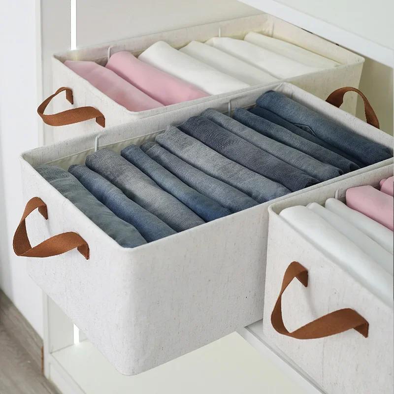 Storage Box For Clothes Washable Folding Drawer Type Household Clothes And Trousers Organizing Wardrobe, Storage Basket