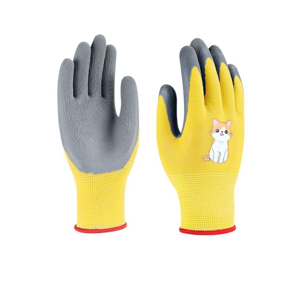 Polyester Garden Work Gloves Waterproof Yard Work Gloves Kid Gardening Gloves  Children