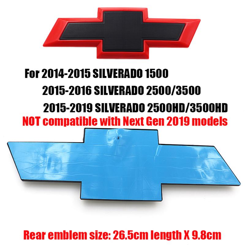 1pcs 3D ABS Car Rear logo Rear Bumper tail door trunk car rear Emblem sticker styling Accessories For Chevrolet SILVERADO