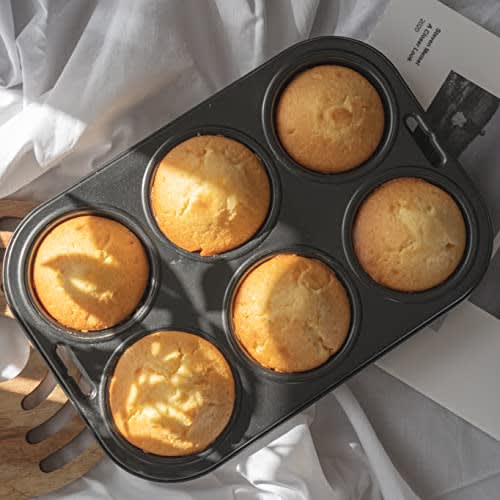 Pearl Metal Muffin Pan, 6-Cavity, High Clean Coat, EE Sweets, D-4838
