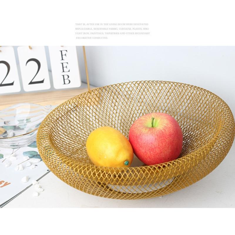 Nordic-Style Iron Art Fruit Storage Basket Home Organizer Bowl For Vegetable Candy Kitchen Table Dining Decoration Tool