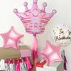 5pcs Crown Theme PE Decorative Balloon Set, Crown Shape Balloon, Happy Birthday Aluminum Foil Balloon Party Supplies