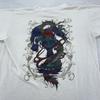 Vintage Gotcha Dragon Graphic Tattoo Shirt Mens XS White Surf Beach 90s
