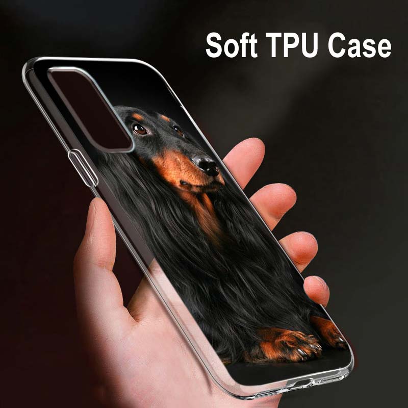 Dachshund Doberman Dog para OPPO Reno7 SE 6 5 ZF 4G 5G Find X2 X3 Neo Lite Pro Plus Capa de telefone transparente macia Coque