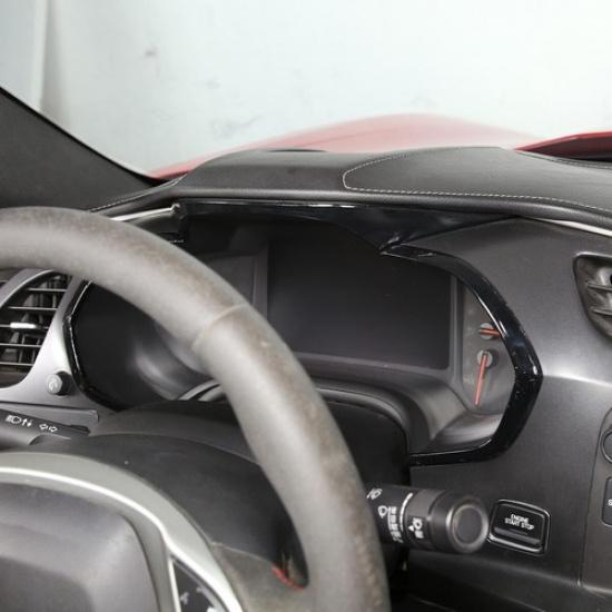 Glossy Black Dashboard trument Panel Trim for Corvette C7 2014-