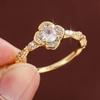 Exquisite Four-Leaf Clover Ring Sparkling Synthetic Zirconia Ring For Women'S Perfect Gift