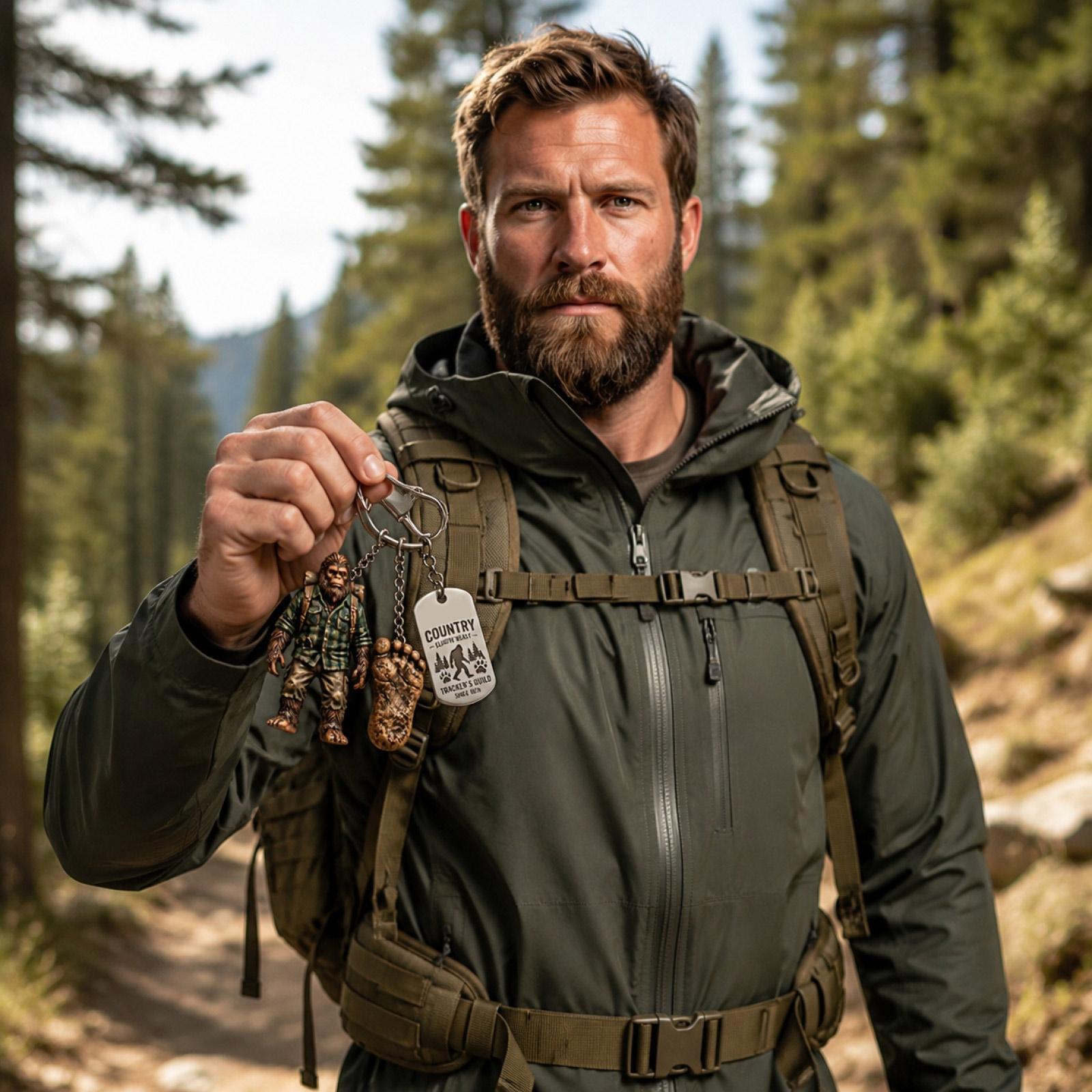 

Resin Bigfoot Tracker Adventure Keychain Unique Bigfoot Figurine Keyring with Footprint and Metal Tag for Outdoor Enthusiasts Hikers and Legend Fans One Size белый