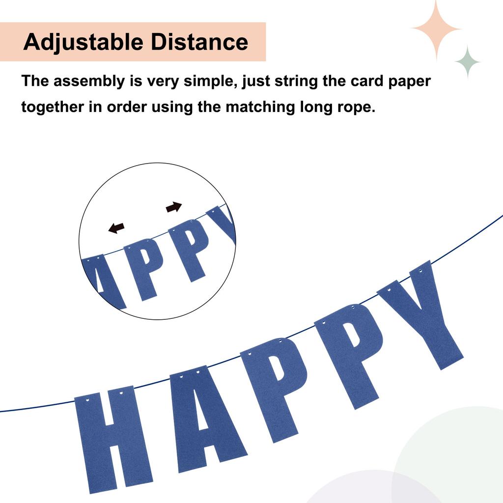 Birthday Banner Birthday Decorations CardStock Birthday Sign for Decor Backdrop Festival Party Decorations Supplies 16 Feet