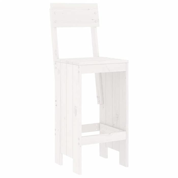 VidaXL Set of 2 Bar Stools, Pub Chair, Bistro Seat, Outdoor Terrace Balcony Patio Garden Furniture, White 825360