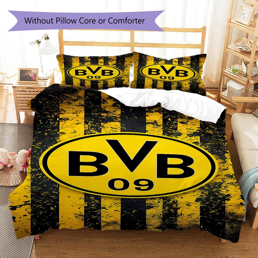 BVB Pattern Bedding,Quilt Set Quilt Cover Pillowcase Home Birthday Gift (1 * Duvet Cover + 2 * Pillowcase, Without Core)