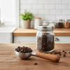 Exquisite 30ML Wood Handle Coffee Scoop Comfortable Grip Stainless Steel Coffee Measuring Spoon Vintage Tablespoon Baking