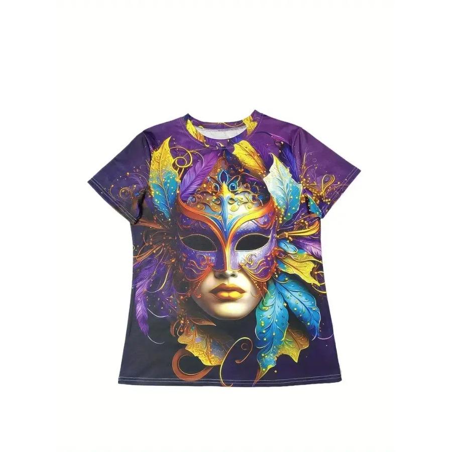 Women Party T Shirts 3d Carnival Printed Top For Woman Gothic Graphic Tees Clothes Winter Holiday T Shirt Summer Casual Clothing