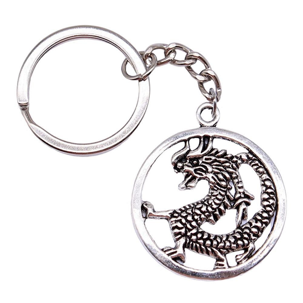 Medical Caduceus Charm Dragon Anime Keychain Hospital Souvenir 28mm Ring