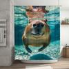 High-quality Waterproof Shower Curtains Featuring Adorable Underwater Animals Designed for a Cozy Bathroom Experience. Great Gif