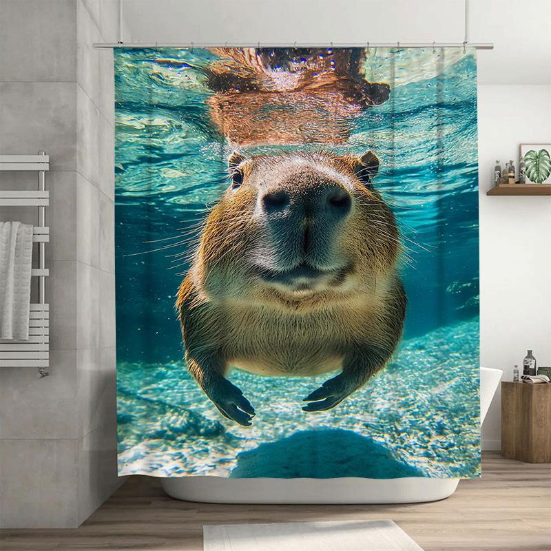 

High-quality waterproof shower curtains featuring adorable underwater animals designed for a cozy bathroom experience. Great gif 90x180cm