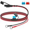 SAE Connector, SAE Charging Cable, Motorcycle Charger, Ring Terminal, Built-in 15A Fuse,