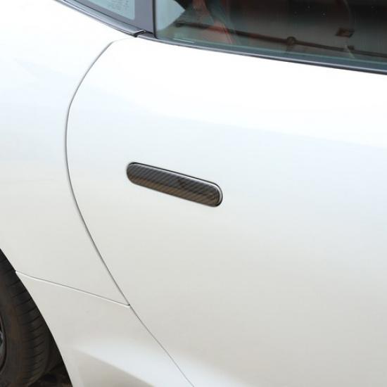 Garniture de cadre de poignée de porte extérieure en ABS fibre de carbone pour Jaguar F-TYPE 2013-22