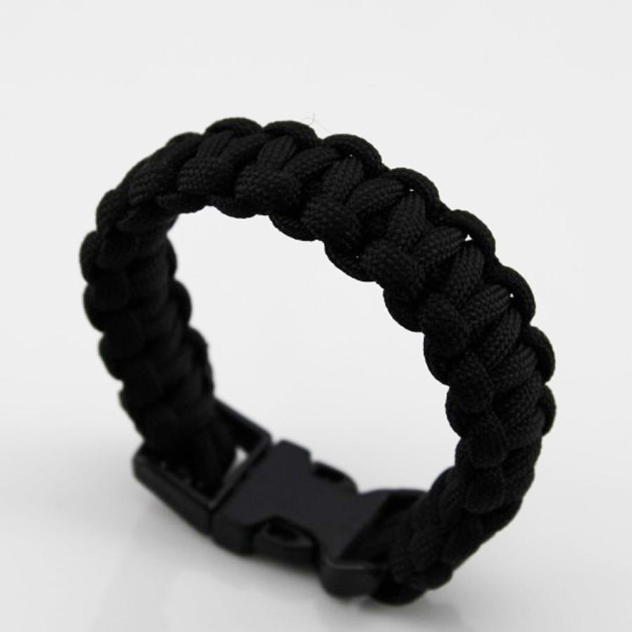 Braccialetti Bangle di Sopravvivenza in Paracord da Esterno Uomo Tono Argento Braccialetto da Polso con Corda Teschio Campeggio Escursionismo Braccialetto con Fibbia di Emergenza Gioielli