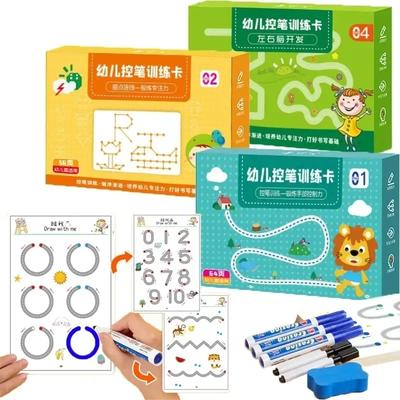 Büyülü İzleme Çalışma Kitabı Montessori Çocuk Çizim Tableti Kalem Kontrol Eğitimi Renk Şekil Matematik Eşleştirme Oyunu Seti Yürümeye Başlayan Çocuk Öğrenme