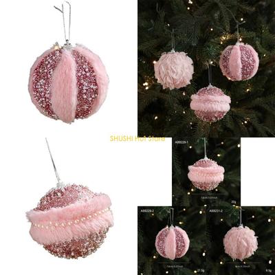 Ornement Arbre de Noël en Mousse Florale avec Détails en Faux Cheveux Bricolage Accessoires de Décoration de Maison de Noël D57B