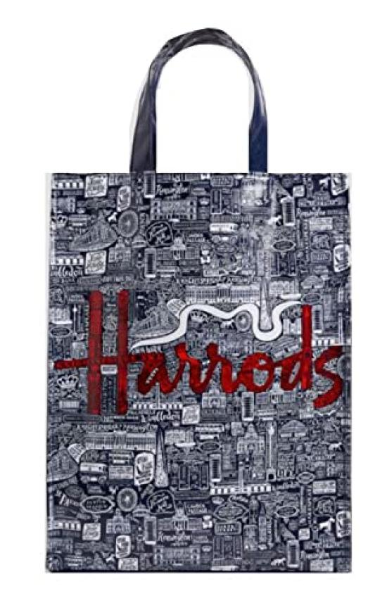 

Сумка-тоут Harrods, Средняя, Шрифт с картинками, Сумка для покупок, Б/у