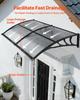 Awnings for Door Entrance, 38 x 78 in, Exterior Front Door Window Awnings with Drainage & ABS Bracket, Rain Snow Sun Protection, Overhang