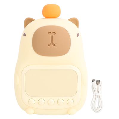 Despertador infantil com luz noturna integrada, relógio capivara fofo com escurecimento, luz noturna para quarto