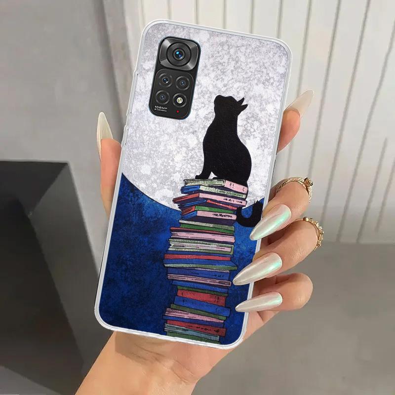 Black Cat Cartoon Cute Phone Case for Xiaomi Redmi Note 15 14 14S 13 12S 12 Pro 11S 11 Plus 11T 11E 10S Soft Funda Print Shell R