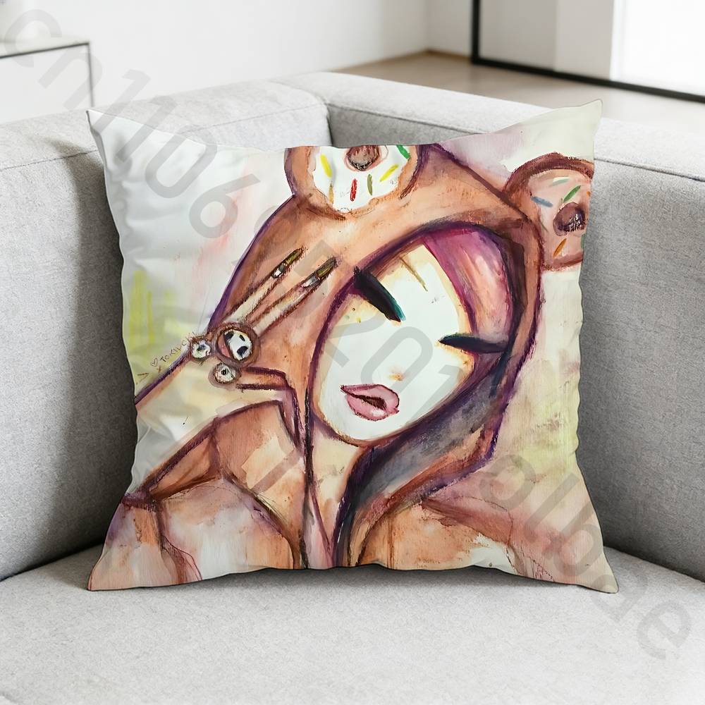 TTokidokiS Pillow Case Antidustmite Pillowcase Invisible Zipper Silky Short Plush Sofa Cushion Cover