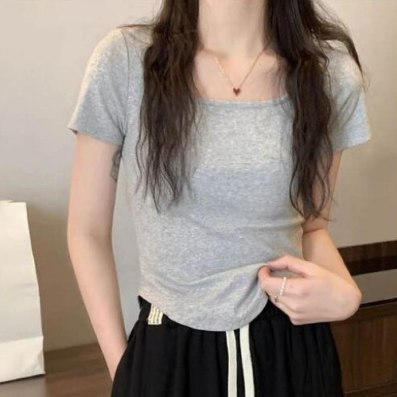 Shop   Women U Neck Basic sUmmer ShorT Sleeve T shirT Wld Wsh Sis827