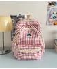Schoolbag new Japanese ins fresh and sweet plaid backpack junior high school students lightweight travel large capacity backpack