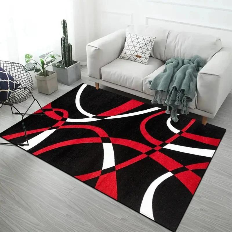 Modern Gray Black White Living Room Carpet  Decor Sofa Table Large Area Rugs Bedroom Anti-slip Floor Mat Hallway Alfombra
