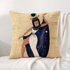 Cartoon Ancient Egyptian Cushion Cover Natural Linen Organic Fabric DoubleSided Printing Sofa Home Decor Breathable Bed Pillow