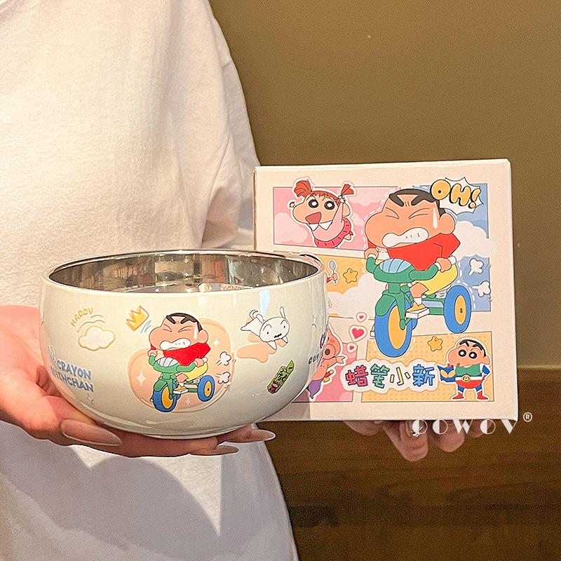 Crayon Xiaoxin 316 Stainless Steel Noodle Bowl Household 304 Instant Noodle Bowl High Value Soup Bowl Stainless Steel Children s Salad Bowl белый